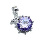 1x Purple Zirconia Crystal Butterfly Charm