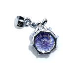 1x Purple Zirconia Crystal Butterfly Charm