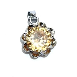 1x Amber Zirconia Crystal Charm