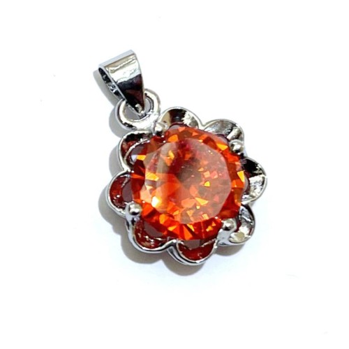 1x Orange Zirconia Crystal Charm