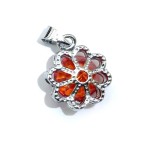 1x Orange Zirconia Crystal Charm