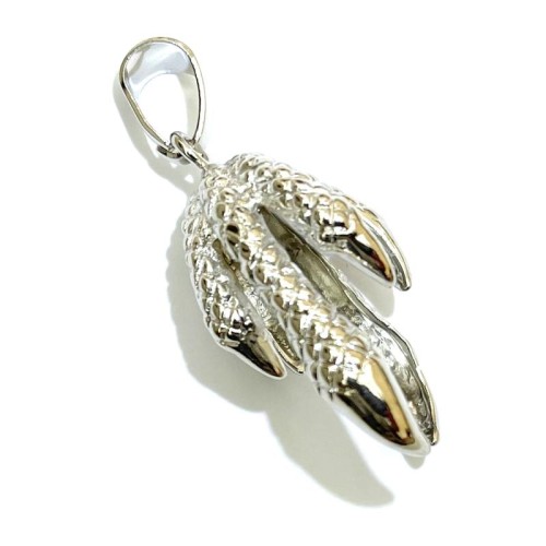 1x Silver Coloured Metal Reptile Claw Charm