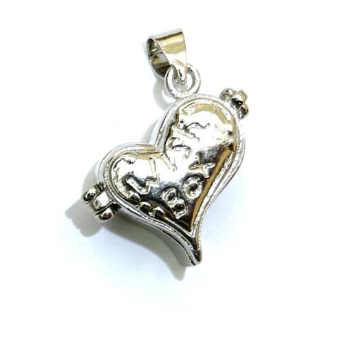 1x Silver Coloured Metal Heart Charm Locket