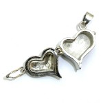 1x Silver Coloured Metal Heart Charm Locket