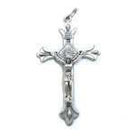 1x Silver Coloured Metal Crucifix Charm 3