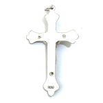 1x Silver Coloured Metal Crucifix Charm 3