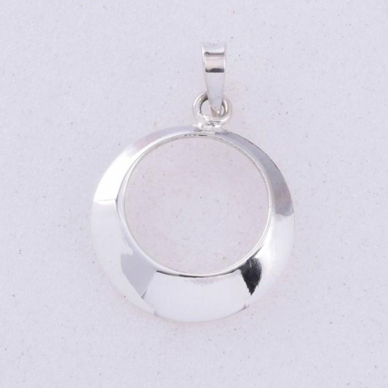 Small Donut Sterling Silver Pendant