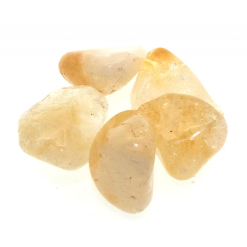 5 x Genuine Citrine Tumbled Gemstones