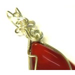 Carnelian Gemstone Sterling Silver Wire Wrapped Pendant 04